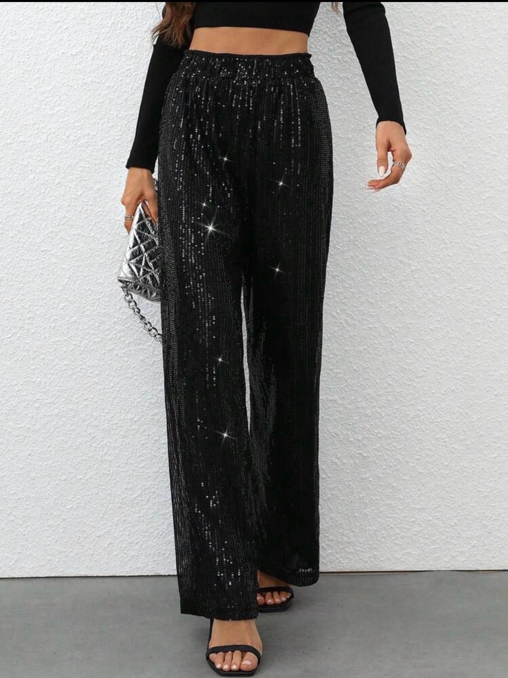 Black Sequins Pants